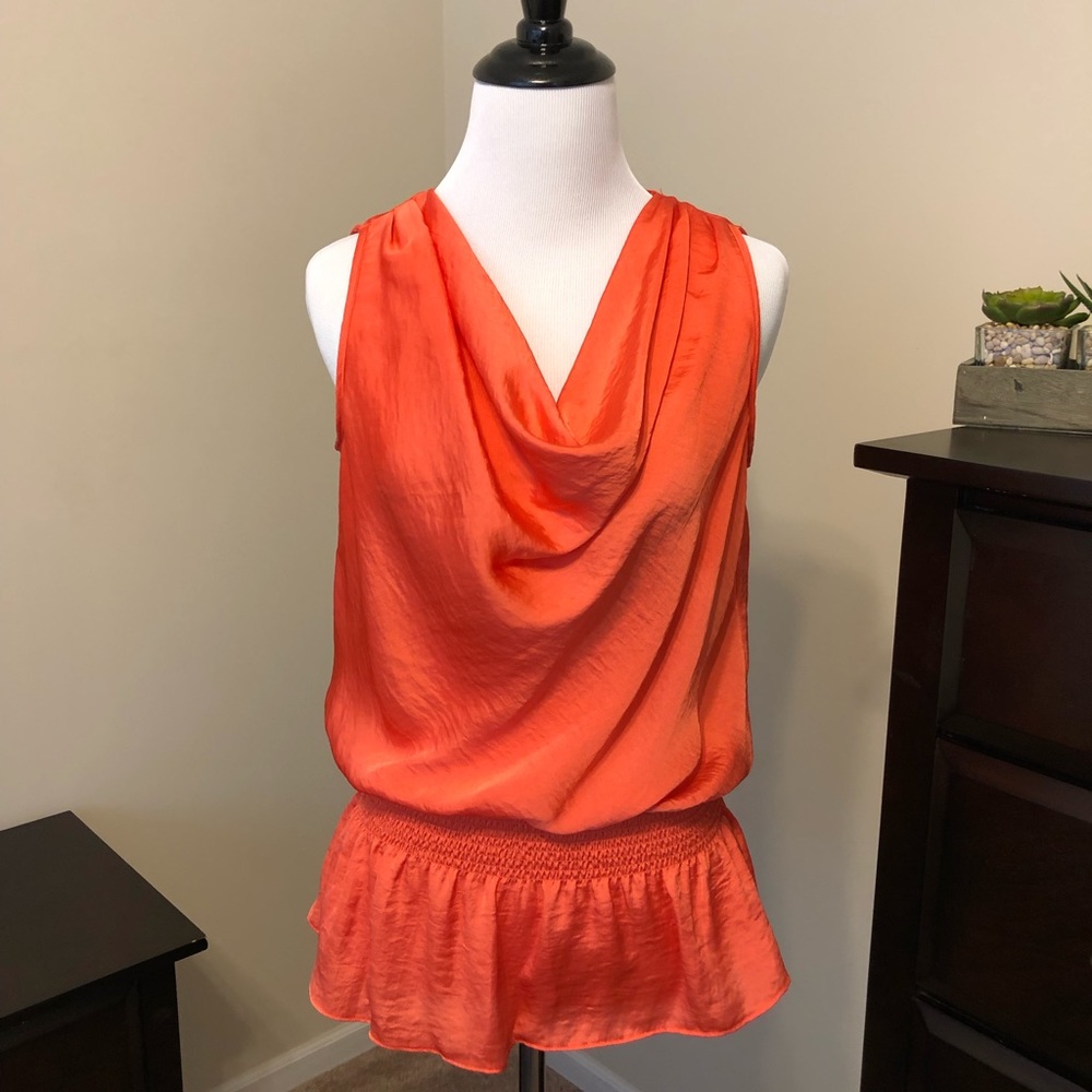 Orange Sleeveless Blouse Size S